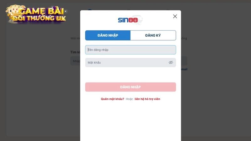 Sin88 đăng nhập