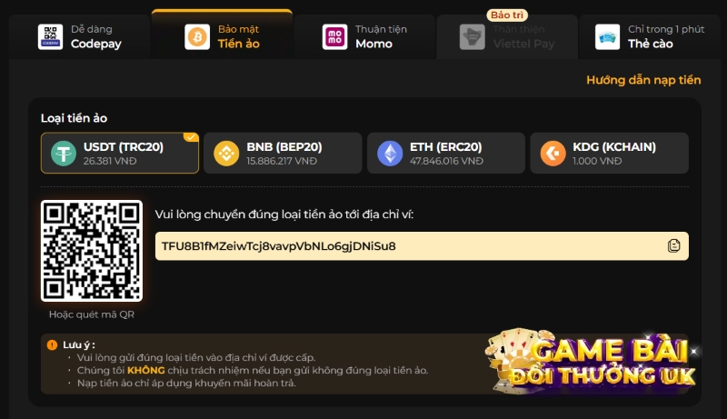 nạp tiền Debet 